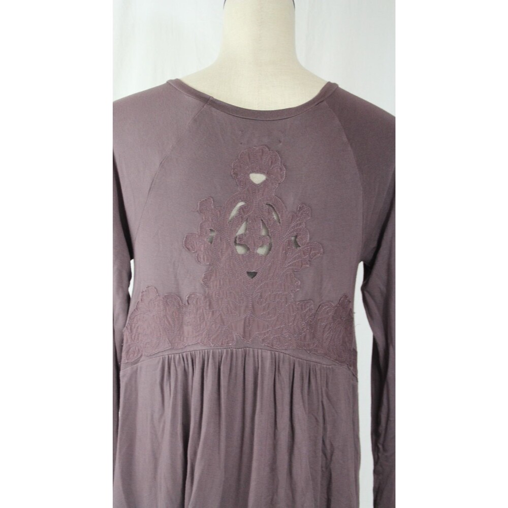 AEO Soft Sexy Dusty Purple Boho Long Sleeve Jersey Top Womens Small Stretchy